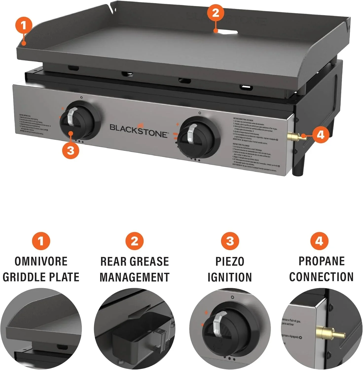 Blackstone 1666 22” Tabletop Griddle with Stainless Steel Faceplate, Powder Coated Steel, Black - Image 24