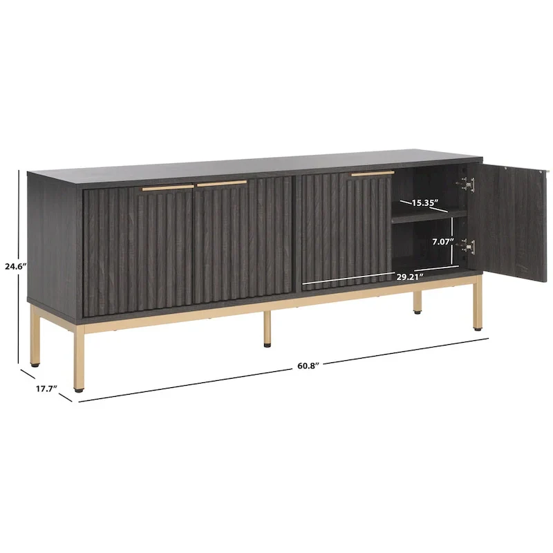 SAFAVIEH Deandra 4-Door Media Stand for Entertainment - Accommodates Up to 65-Inch Flat Screen TV - Dimensions: 60.8" W x 17.7" D x 24.6" H - Image 32