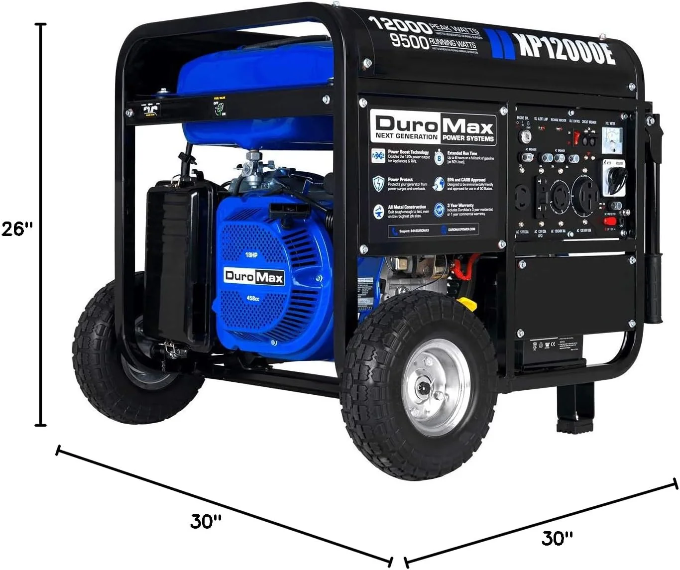 13,000-Watt Dual Fuel Portable Generator - Gas & Propane, Electric Start, Whole Home Backup Power, Transfer Switch Ready, RV & Emergency Ready - Image 2