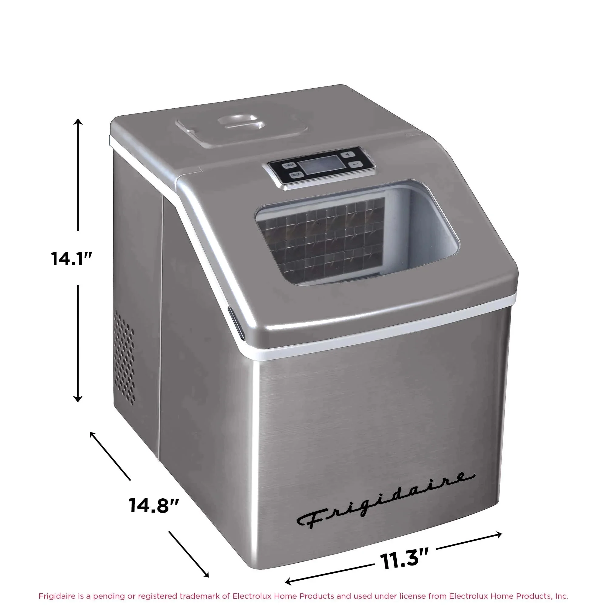 Frigidaire Countertop Clear Square Ice Maker, 40 lbs. Per Day - Stainless Steel - Image 7