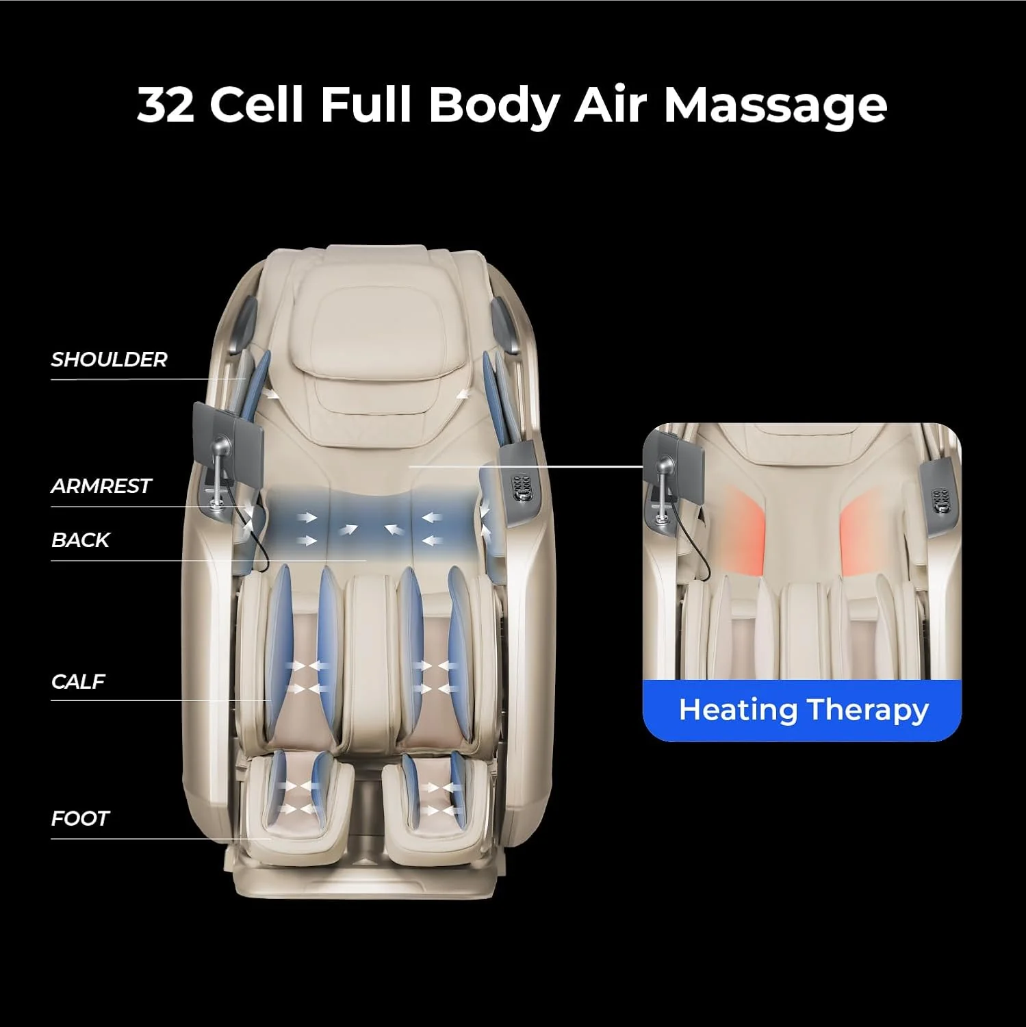 Osaki Full Body Massage Chair With 360 Rotating Footrest, Brown - 4D Achilles - Image 4