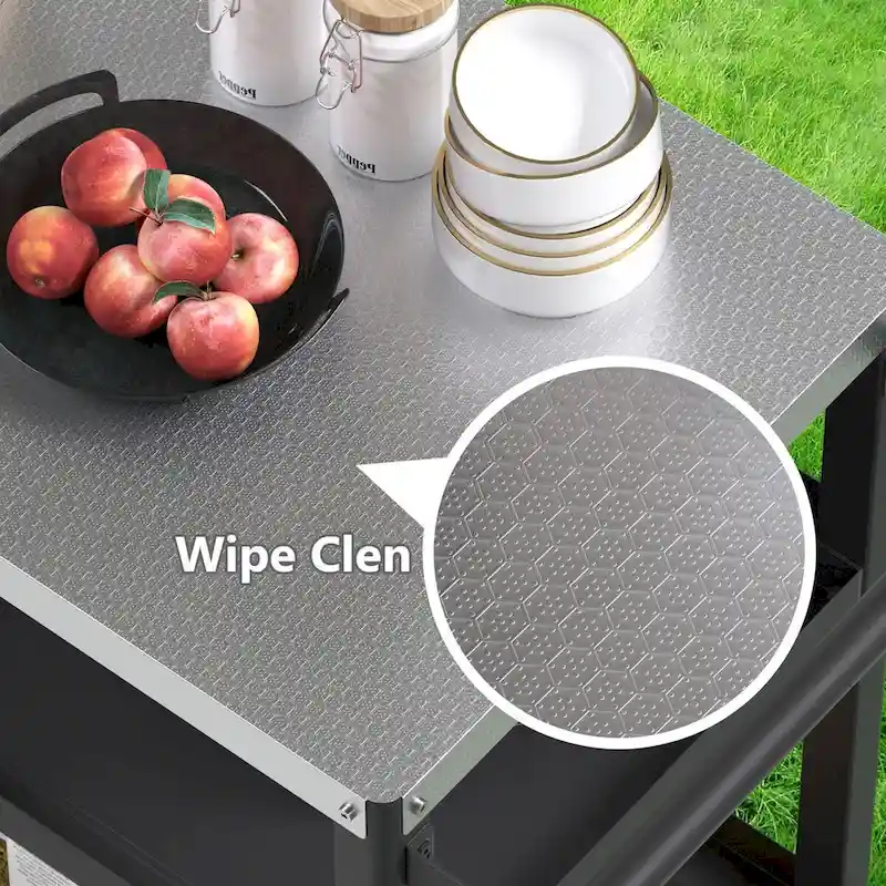 Portable Kitchen Island Grill Cart for Patios - Image 27