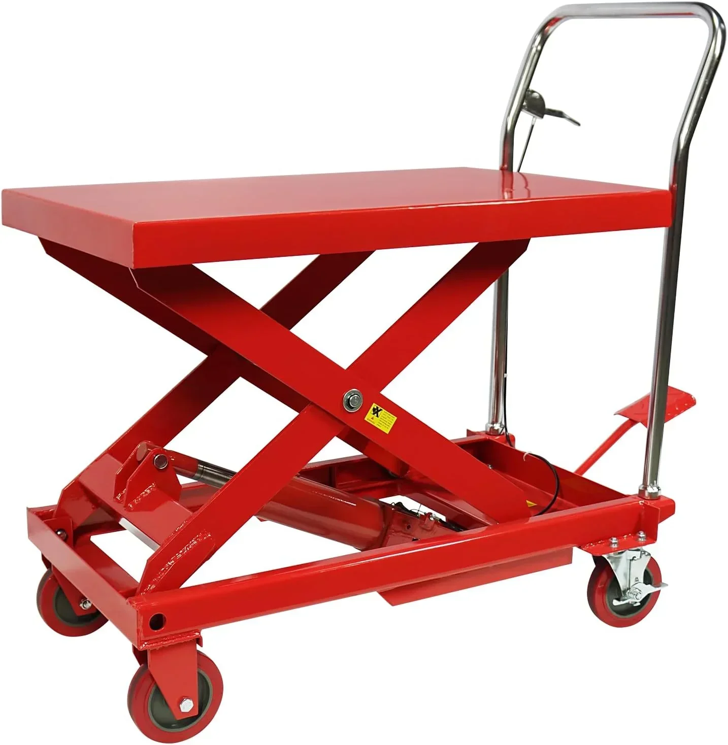 500LBS Hydraulic Lift Table Cart, 30" Lifting Height., Double Scissor Lift Table with 4 Wheels and Non-Slip Pad, Hydraulic Scissor Lift Table for Material Handling and Transportation - Image 10