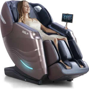 RELX Full Body Massage Chair, 20 Modes, 53-inch SL-Track, Brown