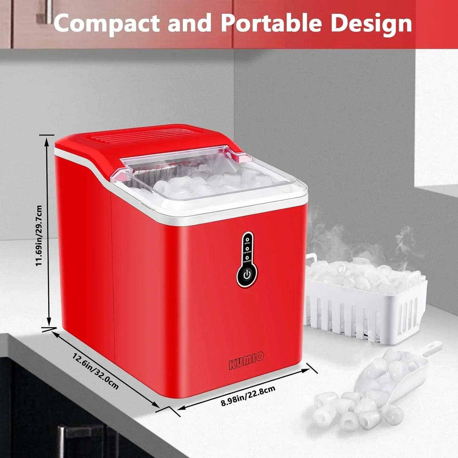 Countertop Bullet Ice Maker, 26.5 Lbs Per Day, Blue - Image 4
