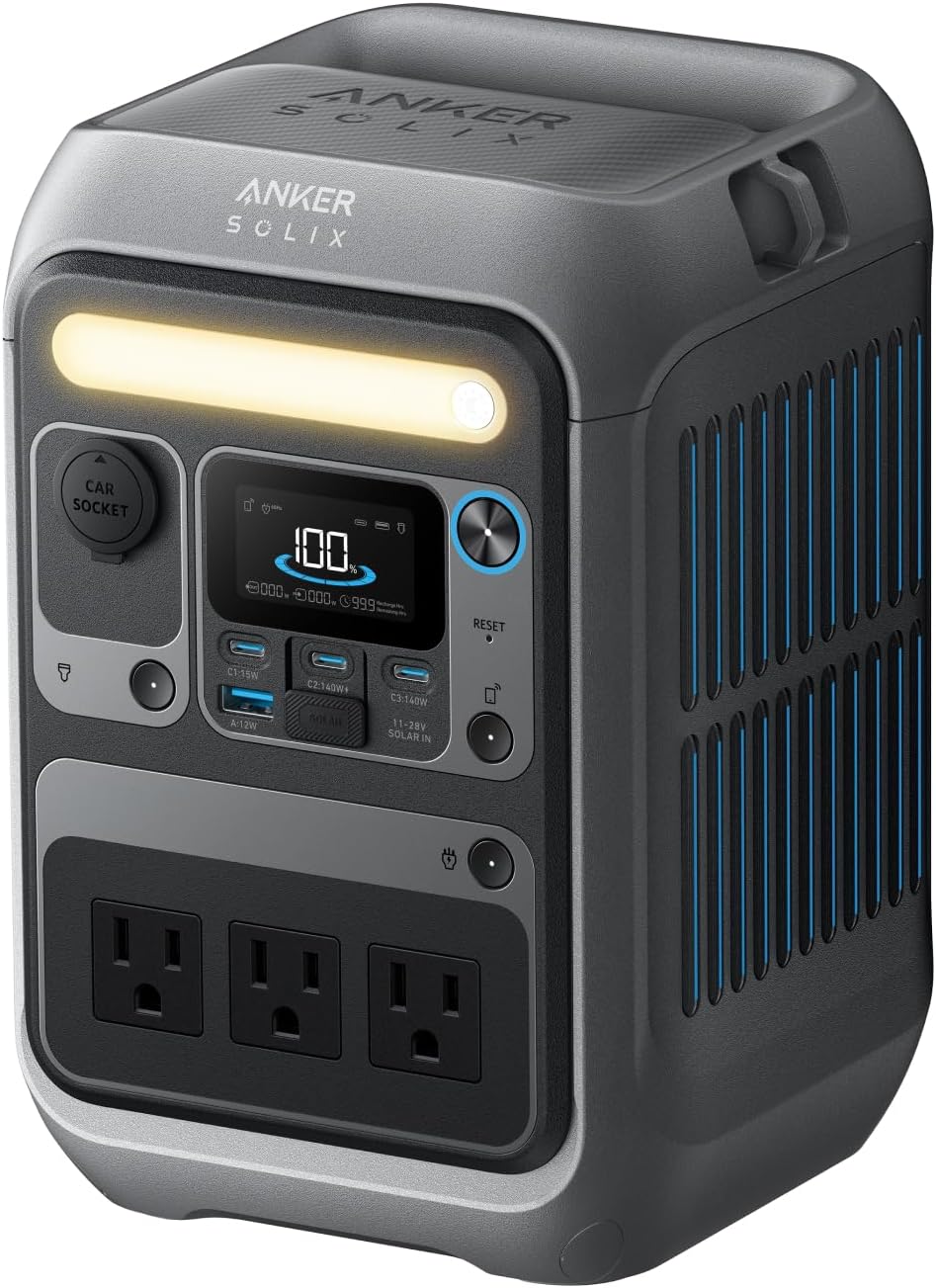 Anker Solar Generator SOLIX C300 with 60W Solar Panel, 288Wh Portable Power Station, 300W (600W Surge), LiFePO4 Battery, 140W Two-Way Fast Charging, for Outdoor Camping, Traveling, and Emergencies - Image 3