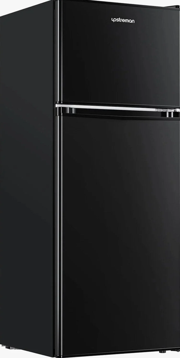 Upstreman 4.0 Cu.Ft Double Door Mini Fridge With Freezer, Black - BR401 - Image 2