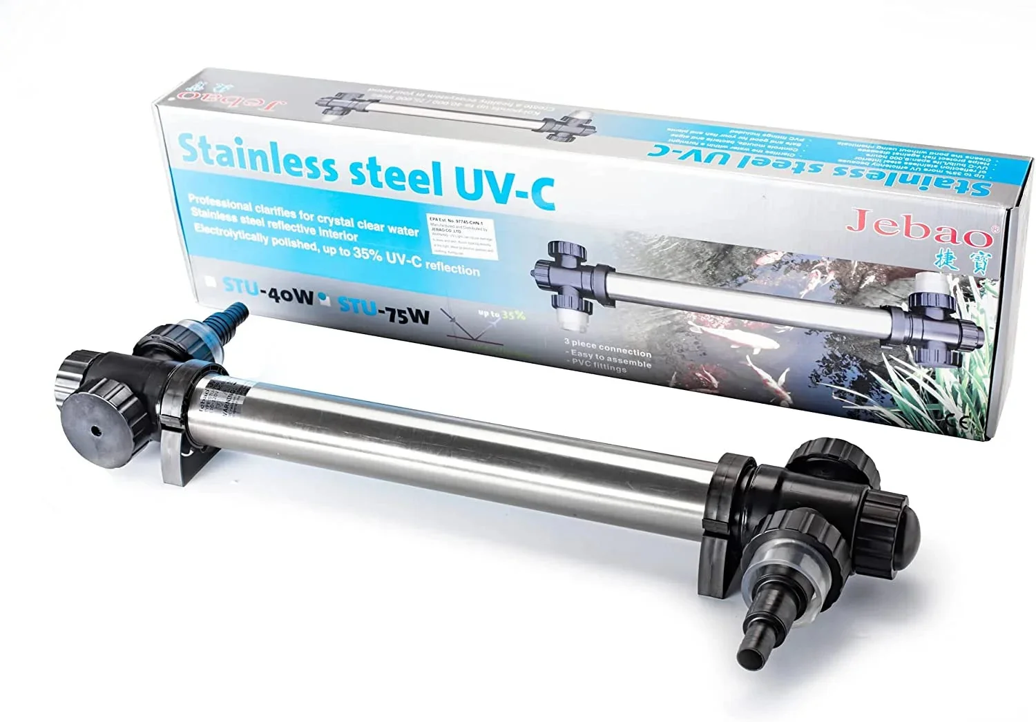 Jebao Stainless Steel UVC Clarifier 75-Watt - STU-75 - Image 6