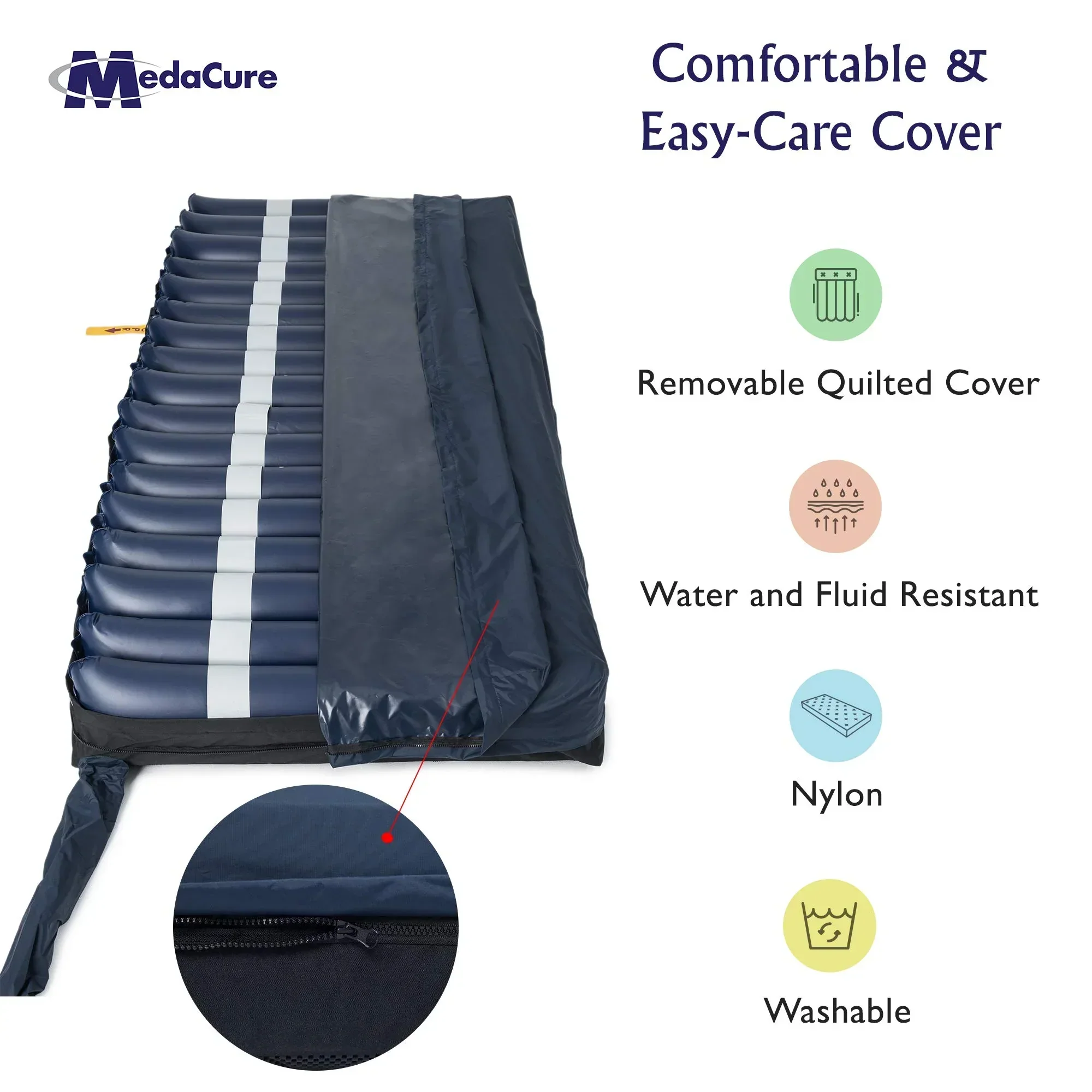Medacure Alternating Pressure Air Mattress For Hospital Beds, 80 x 36 x 8 in, Twin - Pump Included - Image 6