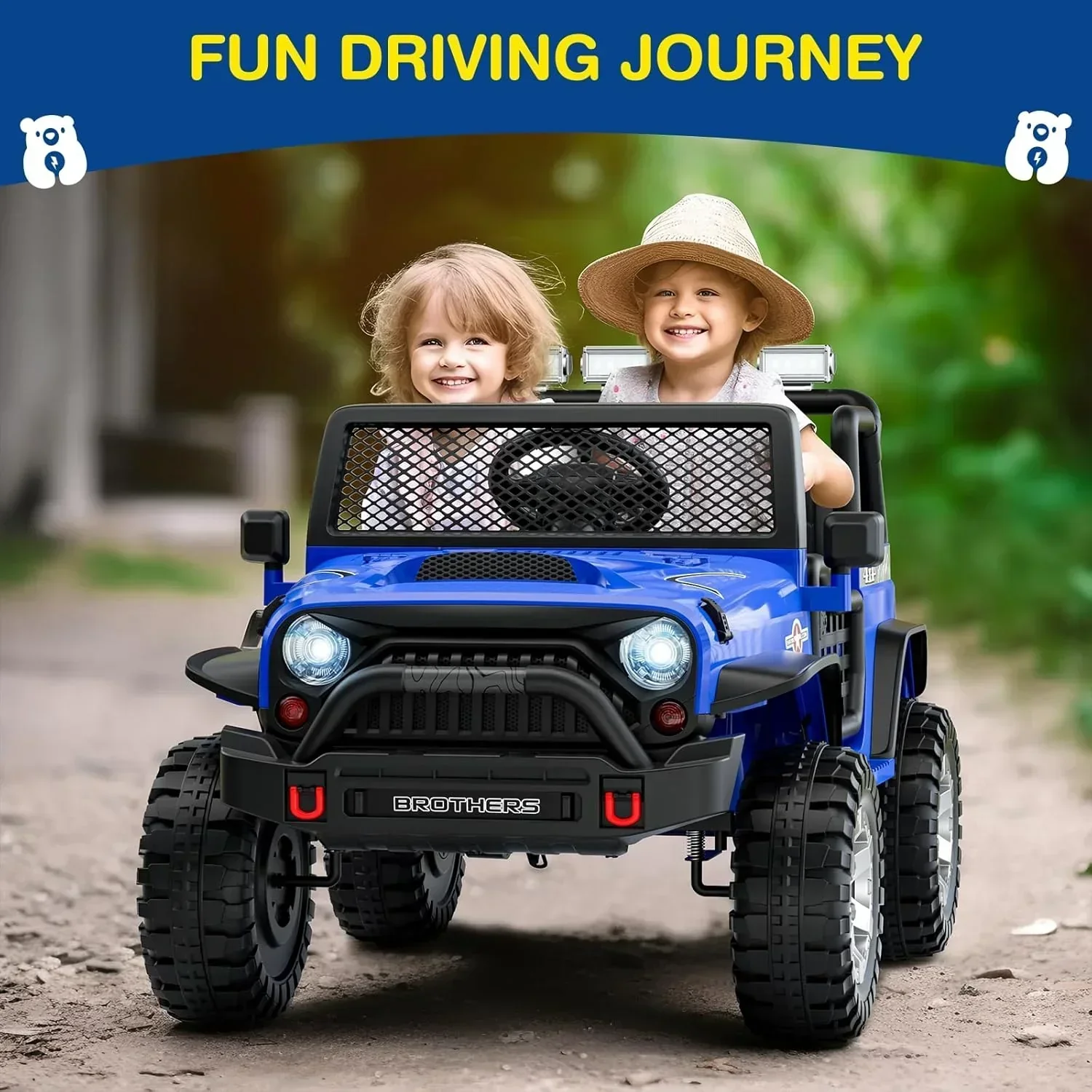 L8 Ride On Car 2 Seater 12V Kids Electric Car Remote Control 4-Wheel Suspension Bluetooth Speaker - Image 20