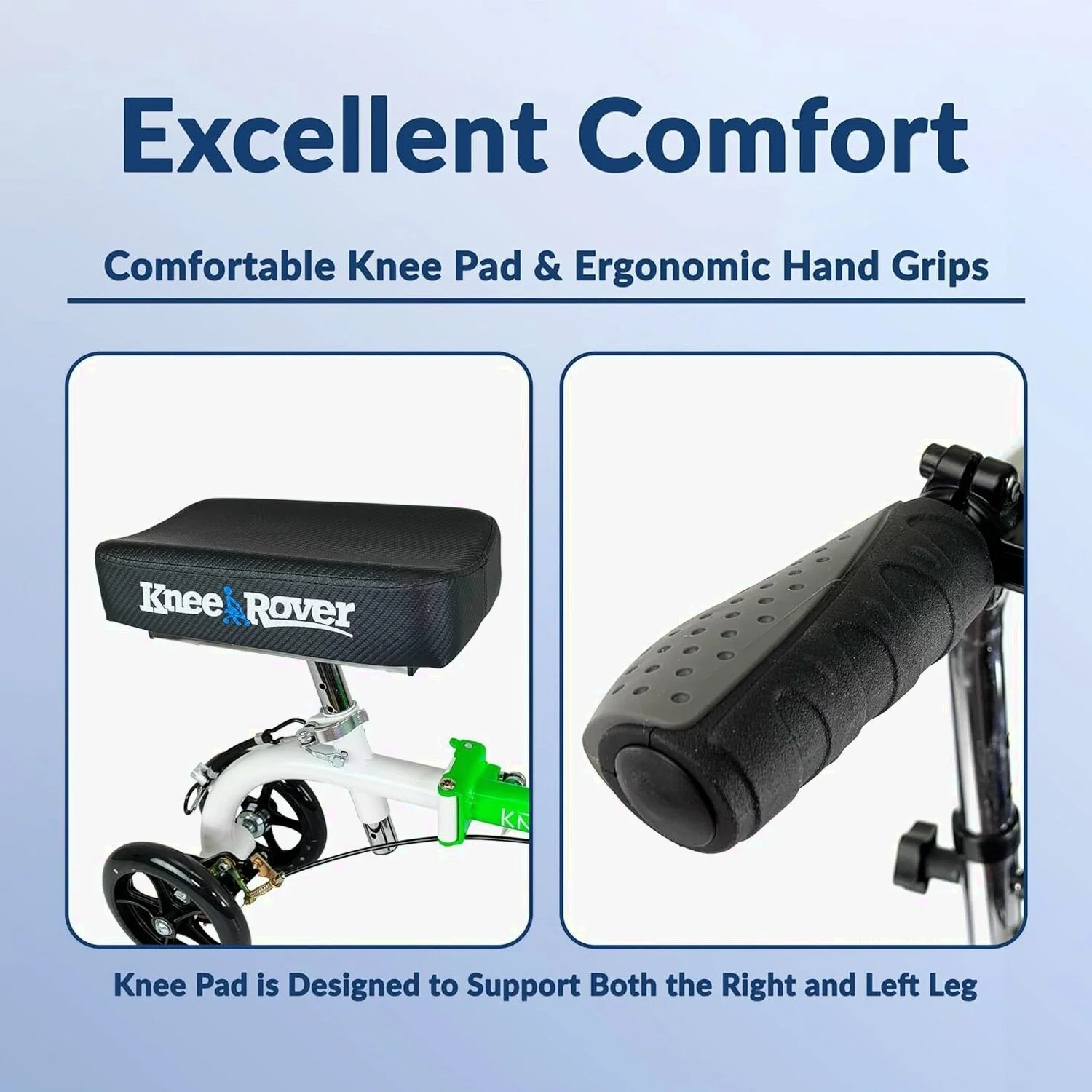 KneeRover Knee Scooter For Adults, 9-Inch Tires, Race Car Green - GO HYBRID - Image 9