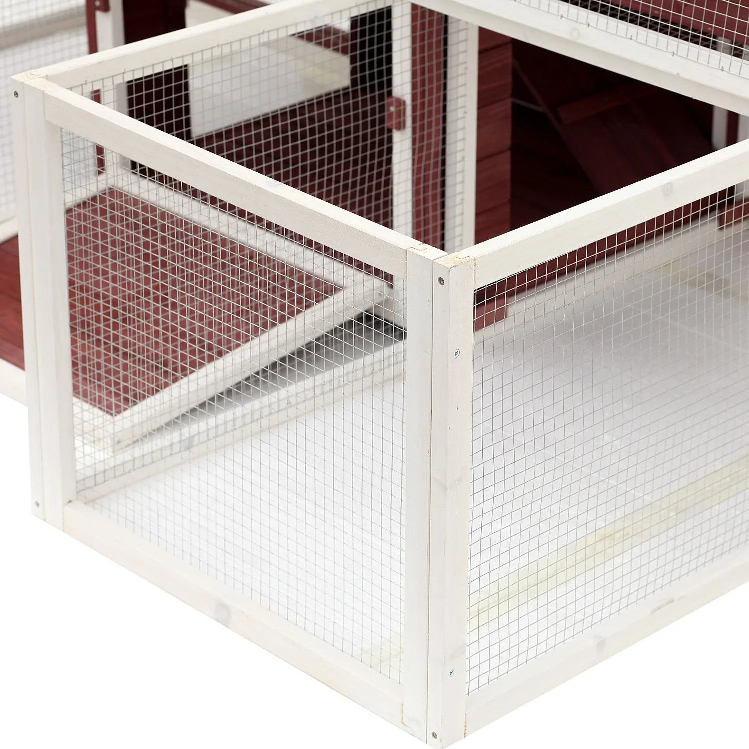 Pawhut Wooden Backyard Chicken Coop With Nesting Box And Run, 114in - Image 10