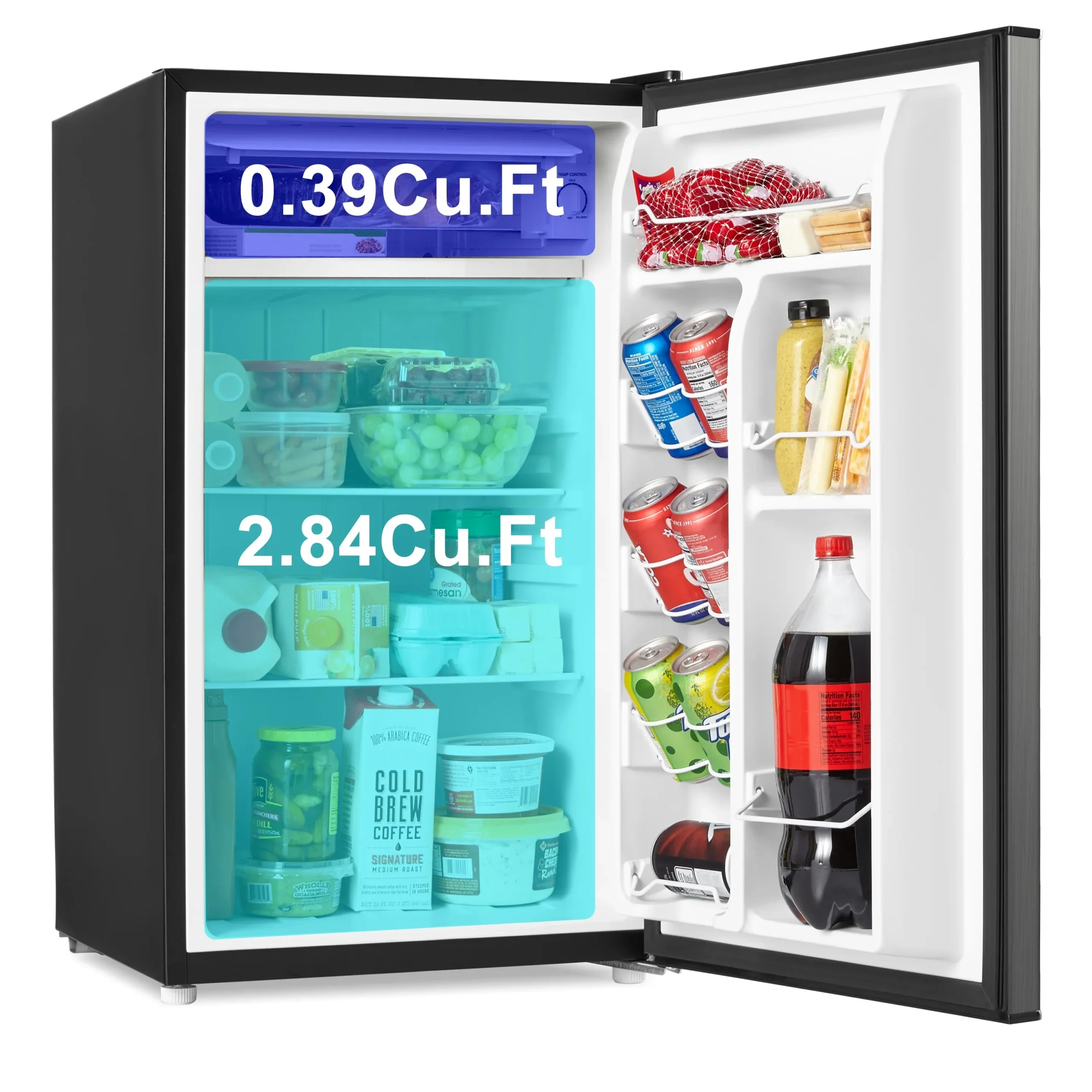 Galanz 3.3 Cu Ft One Door Mini Fridge, Black - Image 15