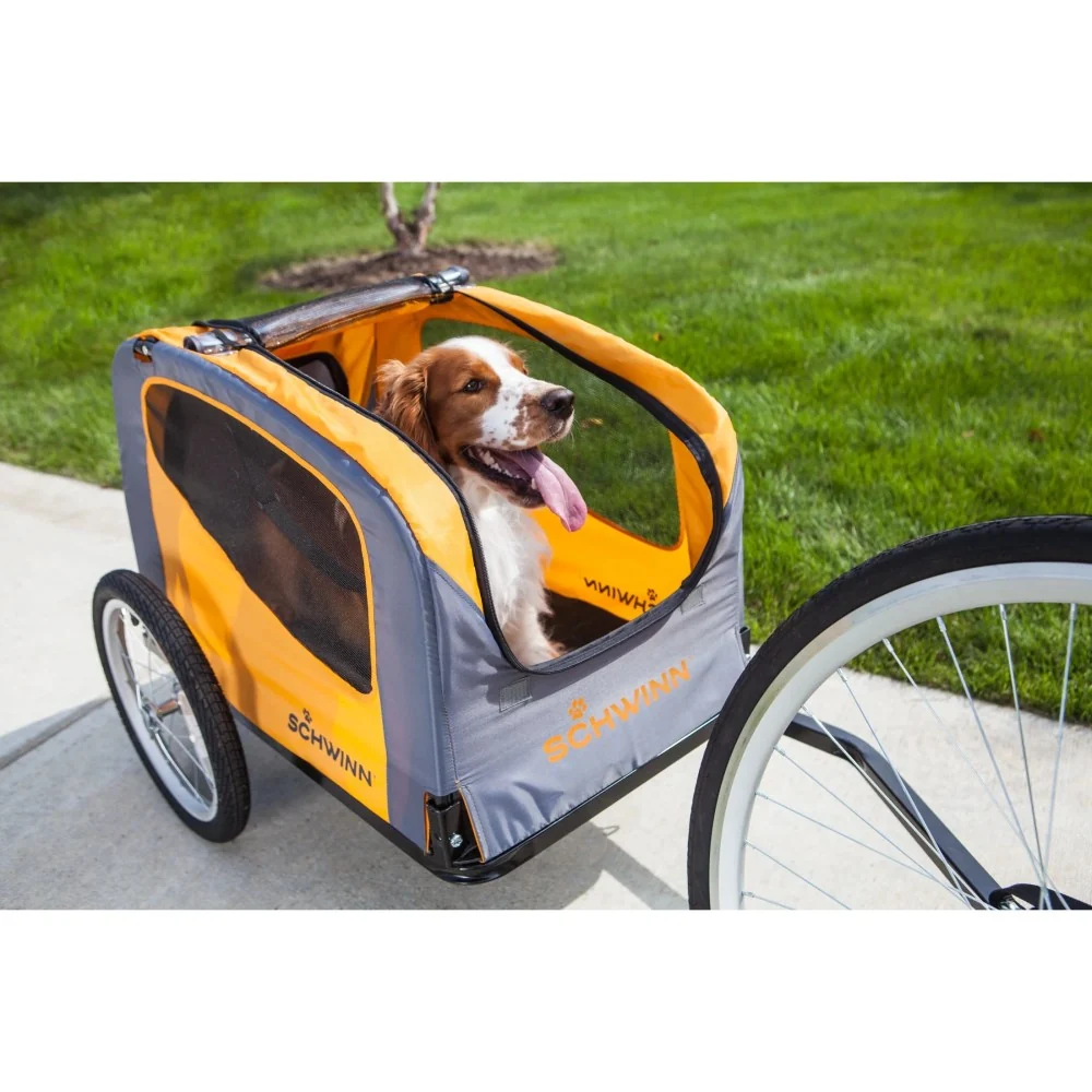 Schwinn Rascal Pet Bicycle Trailer, 16-Inch Wheels, 50 Lbs. Capacity, Orange - Image 4