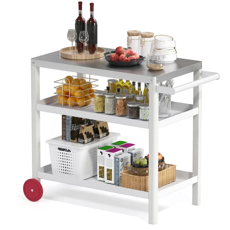 Portable Kitchen Island Grill Cart for Patios - Image 17