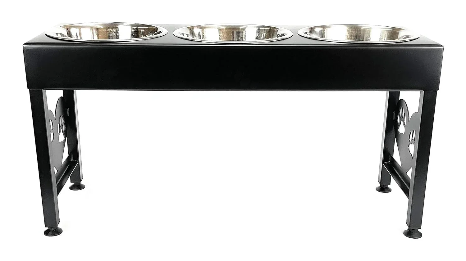 Elevated Triple Dog Feeding Station With 3-Quart Stainless Steel Bowls, 16 Inch Tall - Image 7