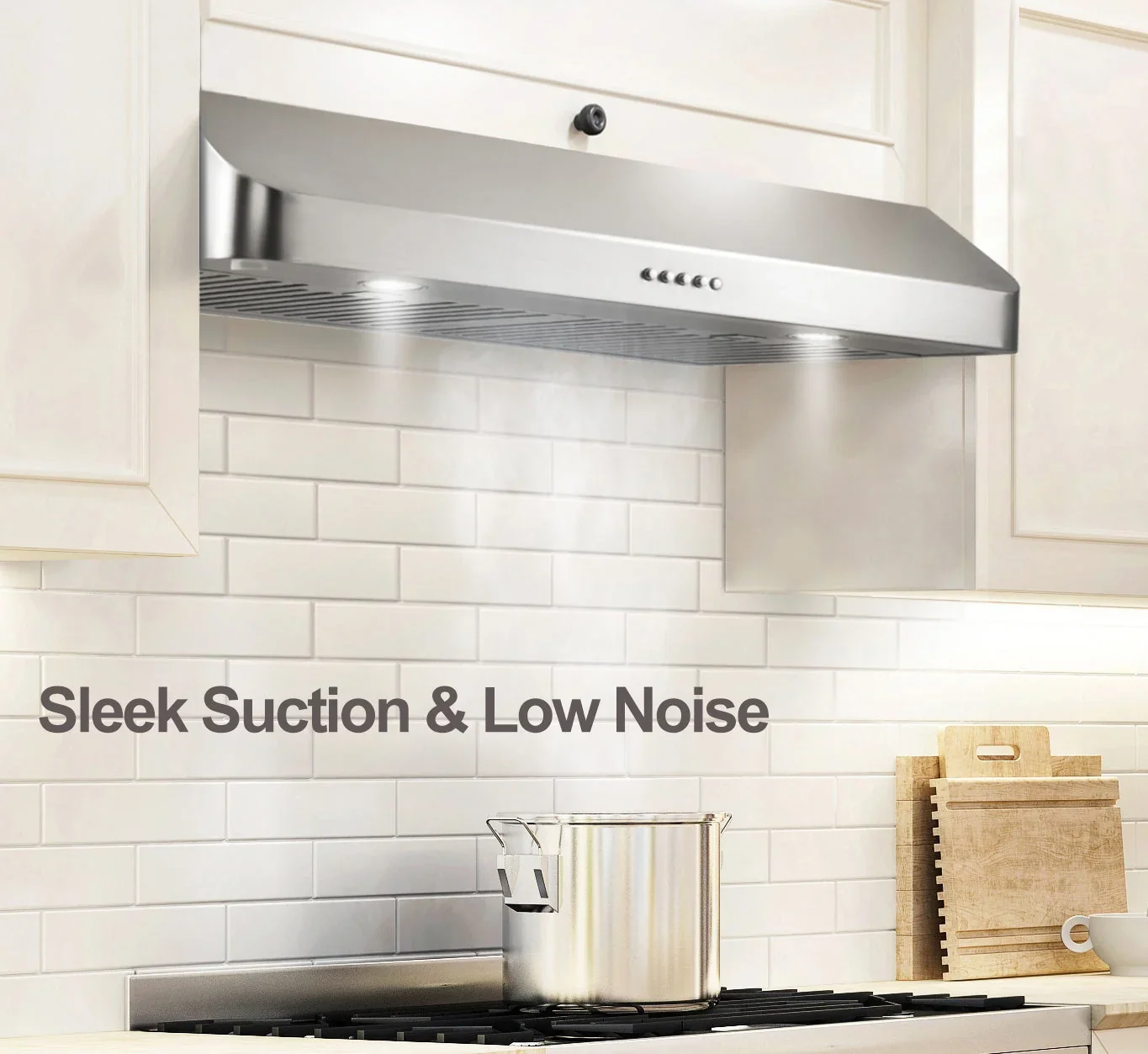 Everkitch 30 Inch Ducted Under Cabinet Range Hood, Stainless Steel, 400 CFM - Image 2