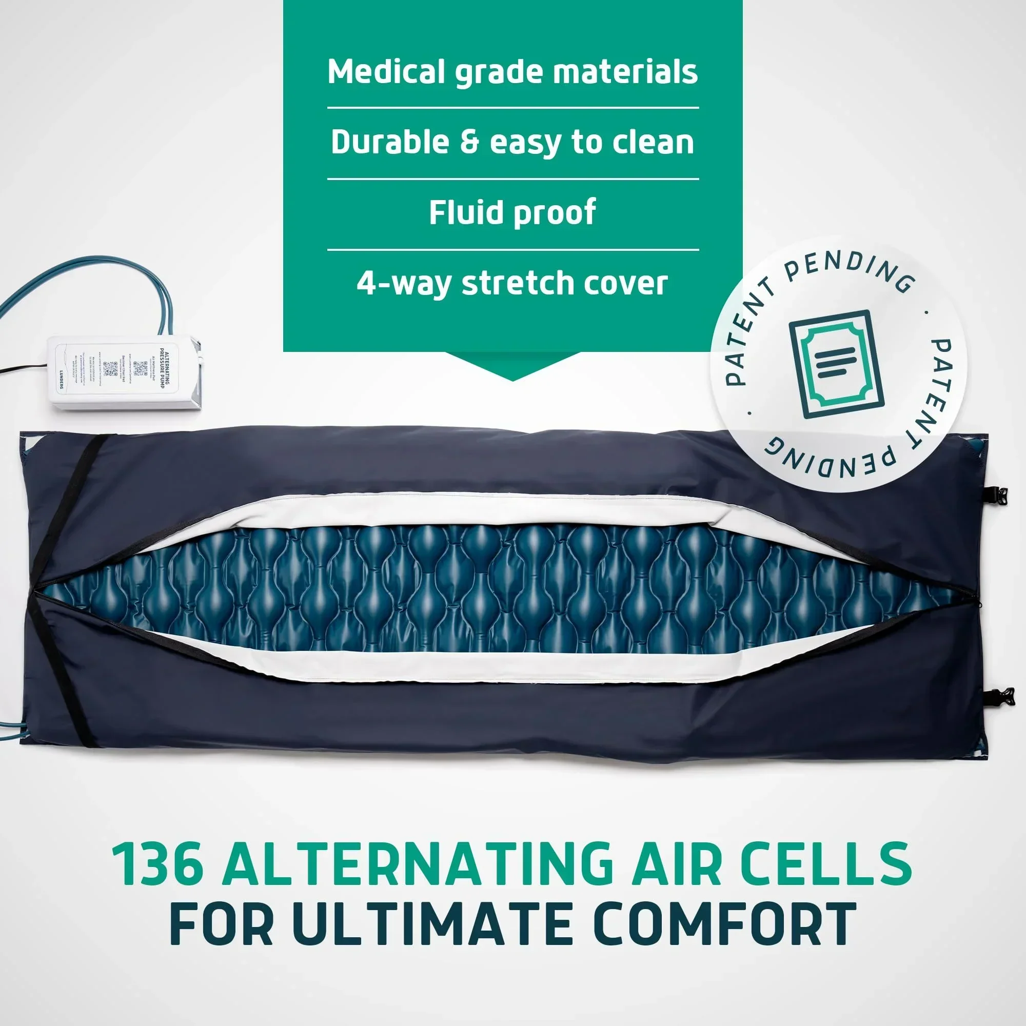 Lunderg Alternating Air Pressure Pad For Recliner Chair With Quiet Pump - Image 3