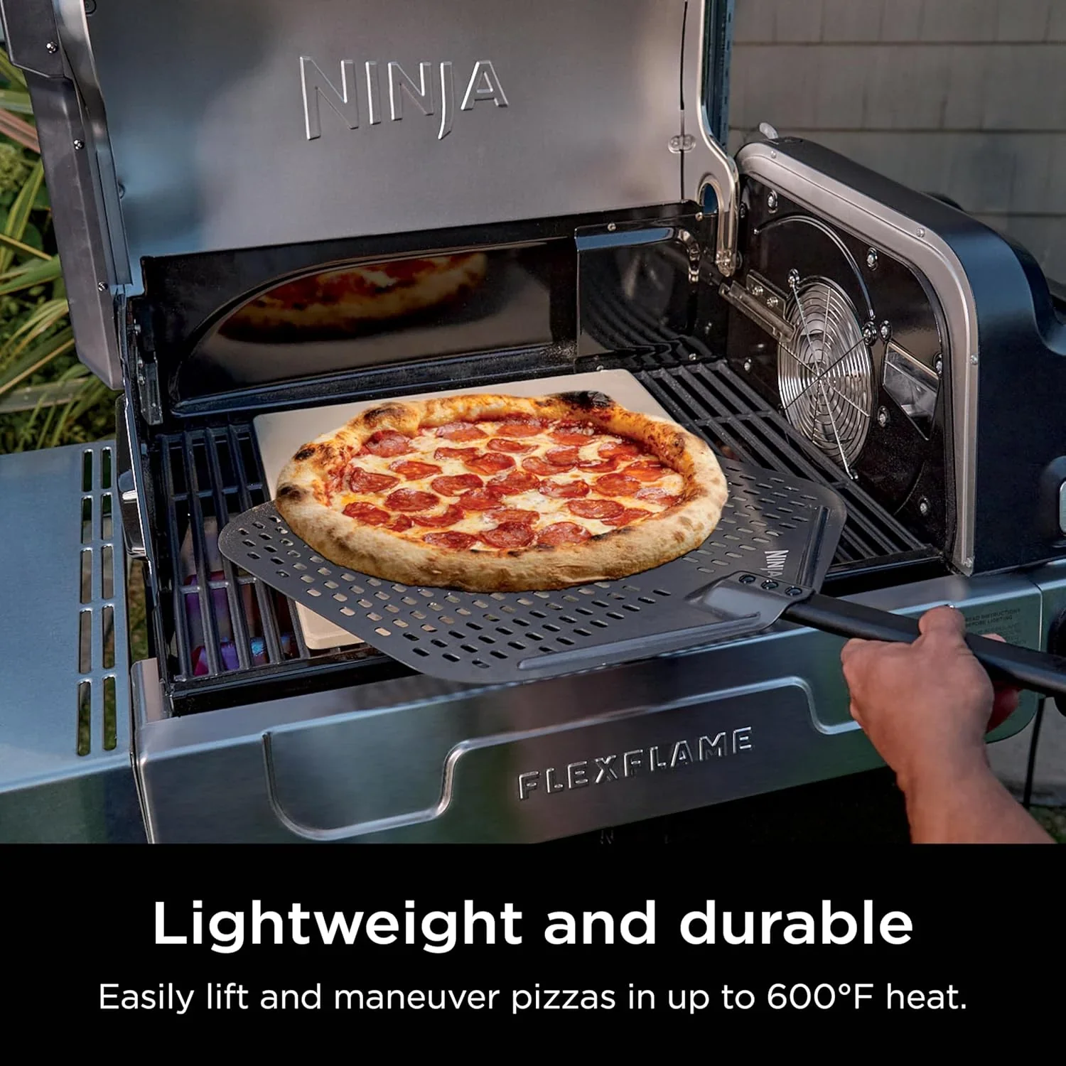 Ninja FlexFlame, Grill and Smoker, Electric and Propane Grill, Roaster, BBQ Grill, 5-in-1 Cooking System, 3 Burner, Digital Control, Outdoor Cooking, Griddle, Pizza Maker, Stainless Steel, PG301 - Image 6