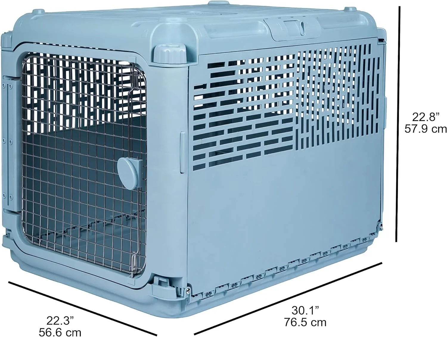 SportPet Designs Plastic Airline Approved Rolling Dog Kennel With Wire Door, XXX-Large, Gray, 48in L x 32in W x 36in H - Image 19