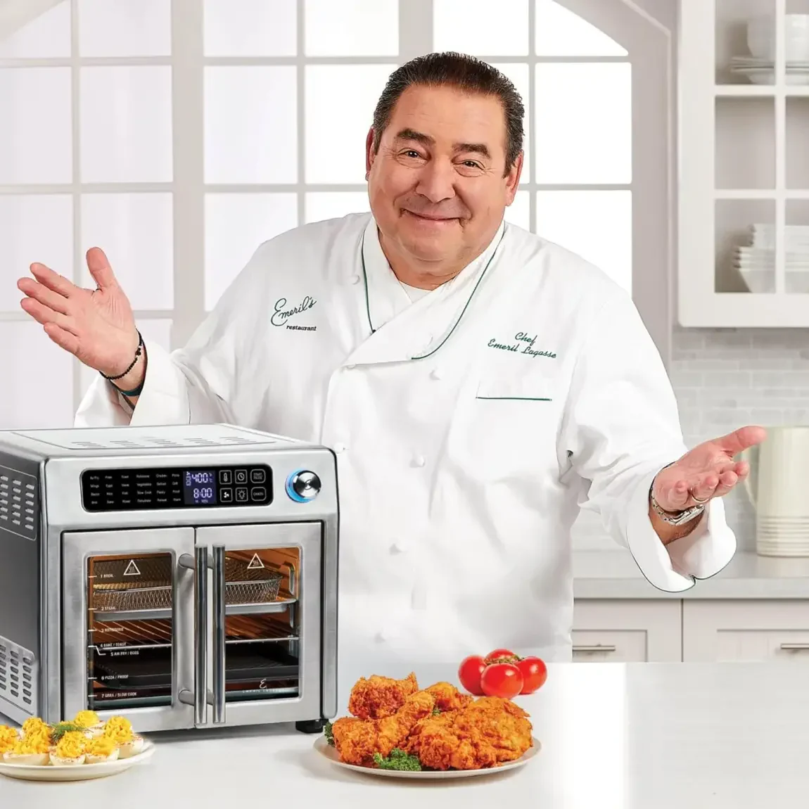 Emeril Lagasse 26 Quart Extra Large Air Fryer Convection Toaster Oven With French Doors - Stainless Steel - Image 6