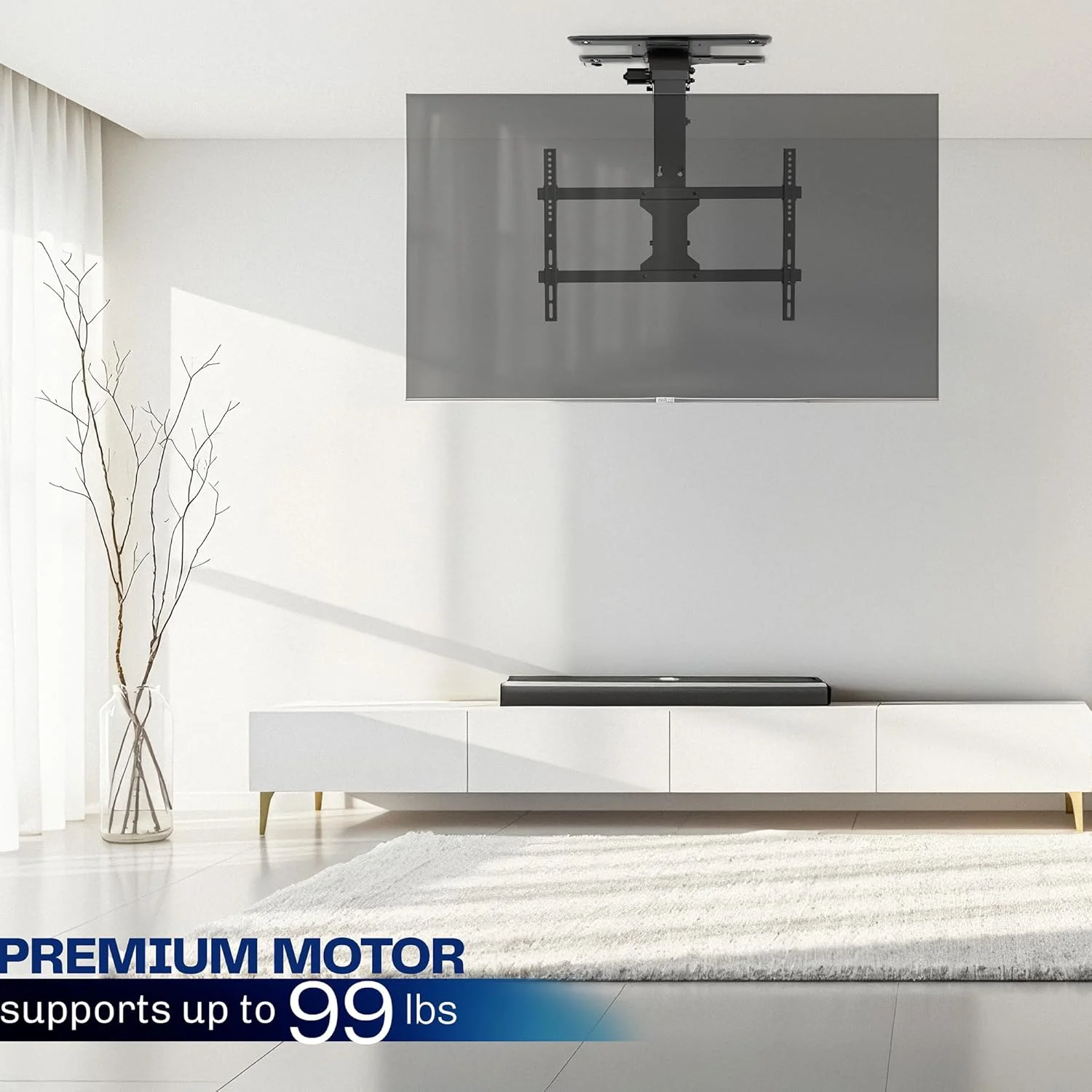 VIVO Electric Ceiling TV Mount, 37–70", Motorized, App Control, Black - Image 2