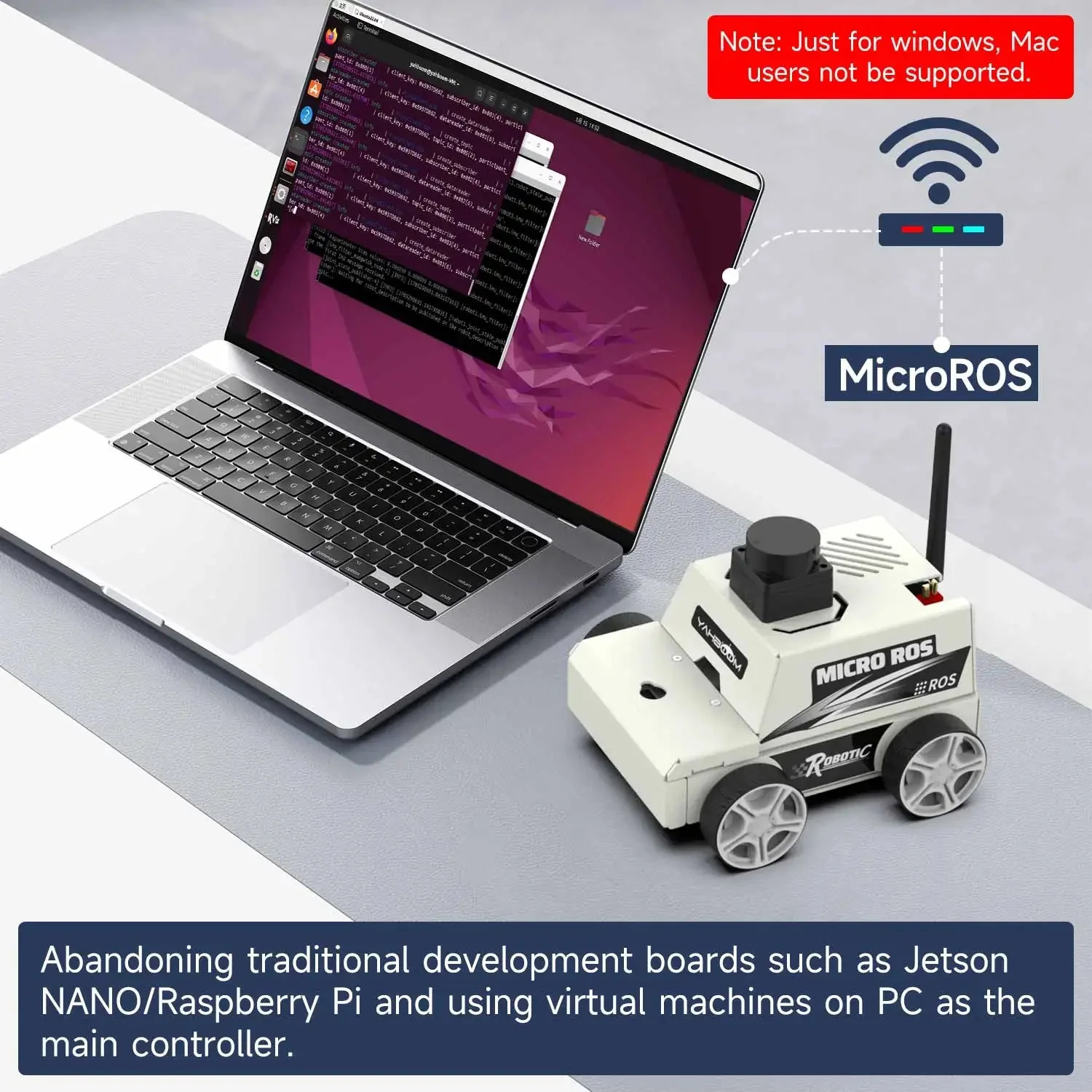Robot Car Kit Virtual Machine Control Programmable Toy With Metal Motor 2MP Camera Adopt ROS2-Humble Python3 Programming - Image 2