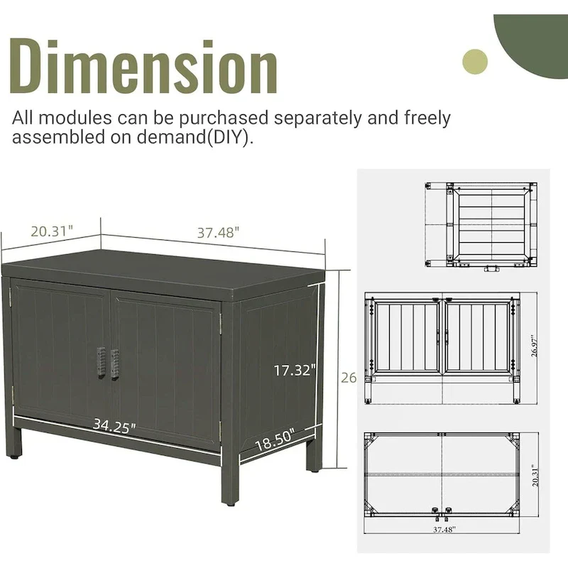 Freestanding Outdoor Kitchen Island with Storage and Prep Table - Grill Storage Cabinet - Image 7