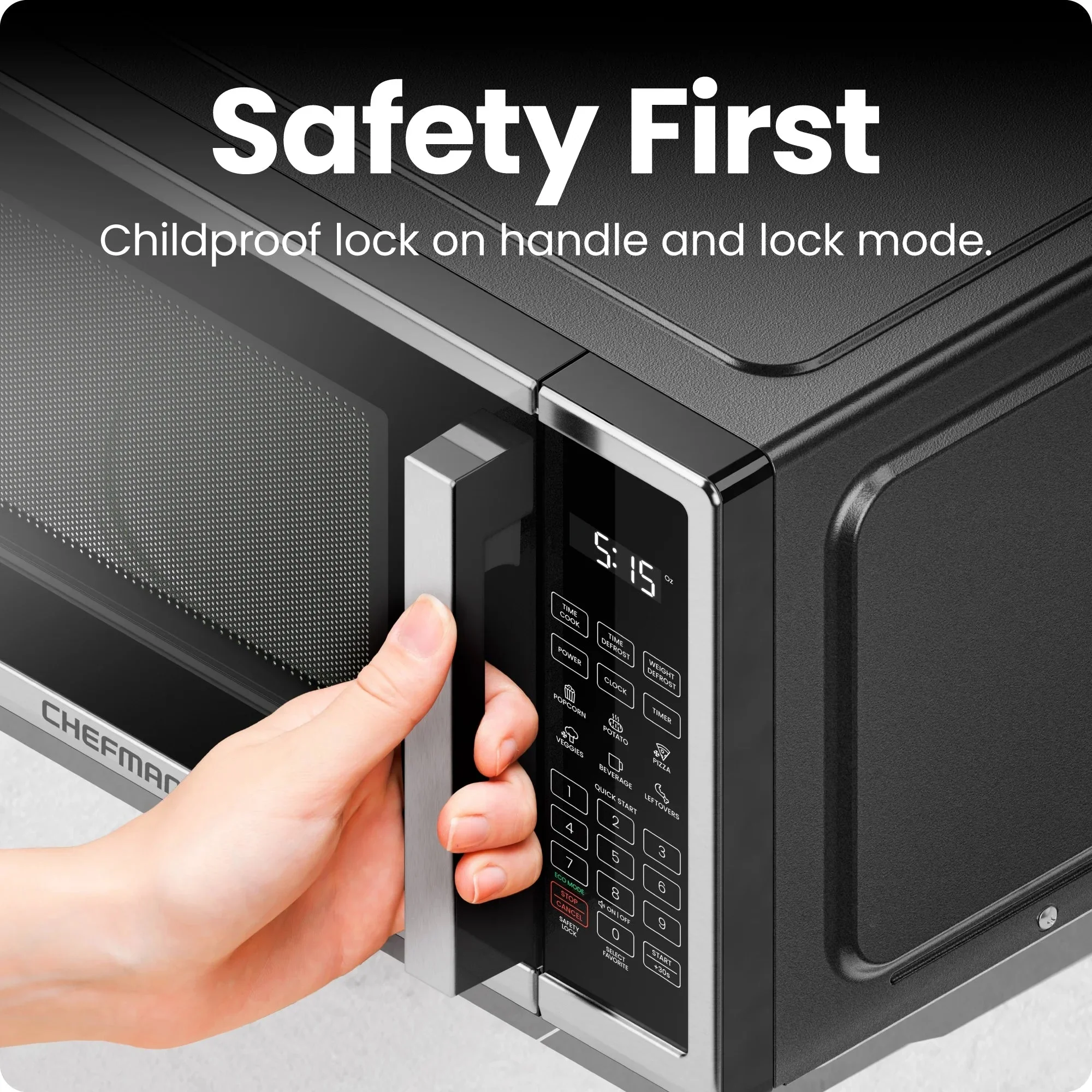 Chefman Countertop Microwave Oven, 0.9 Cu Ft, 900 Watts, Stainless Steel - CRJ55-SS-9 - Image 15