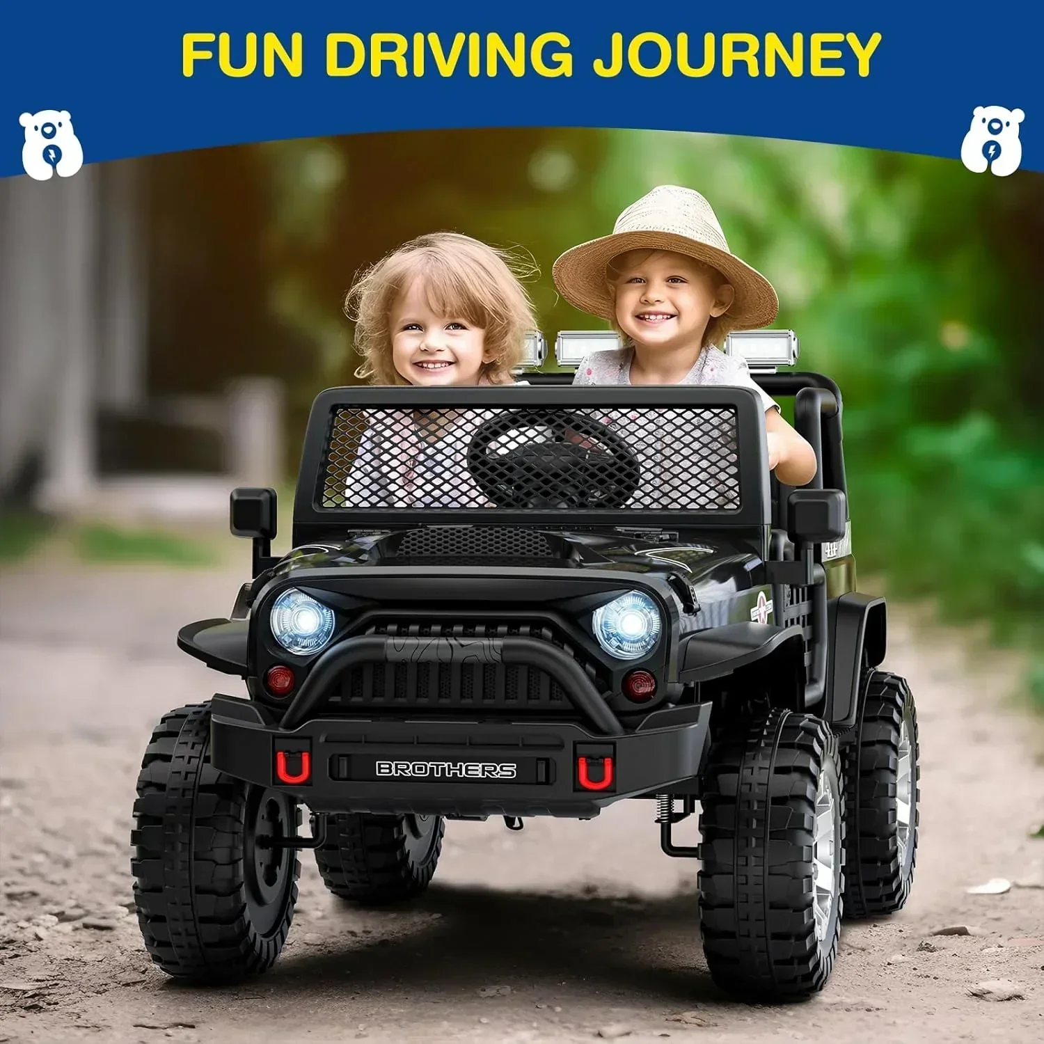 L8 Ride On Car 2 Seater 12V Kids Electric Car Remote Control 4-Wheel Suspension Bluetooth Speaker - Image 13