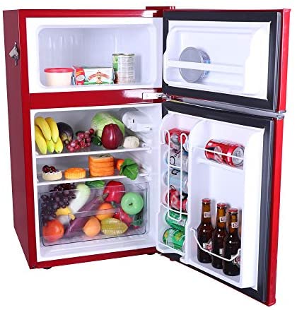 Frigidaire 3.2 Cu Ft Red 2-Door Retro Bar Fridge With Side Bottle Opener - EFR840-RED - Image 2