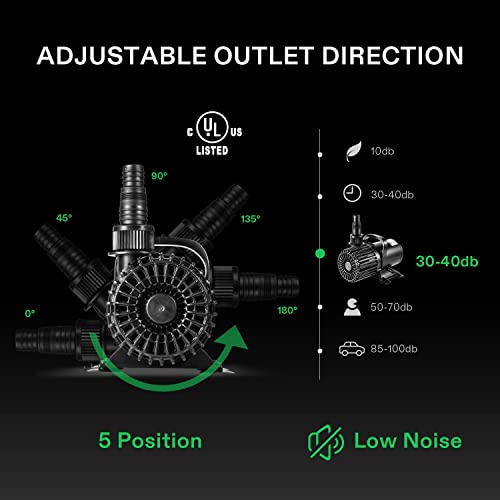 VIVOSUN Submersible Water Pump 1600 GPH 100W - Pond And Aquarium - Image 6