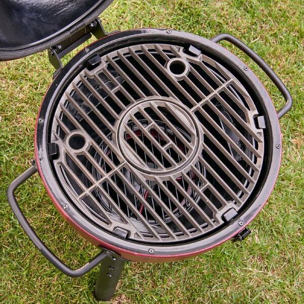 Akorn Jr. 14 In. Portable Kamado Charcoal Grill in Red - Image 5