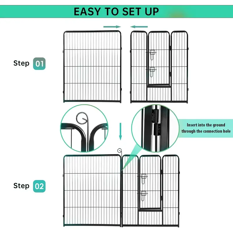BestPet Metal Dog Playpen, 40in, 16 Panels, Indoor/Outdoor - Image 3