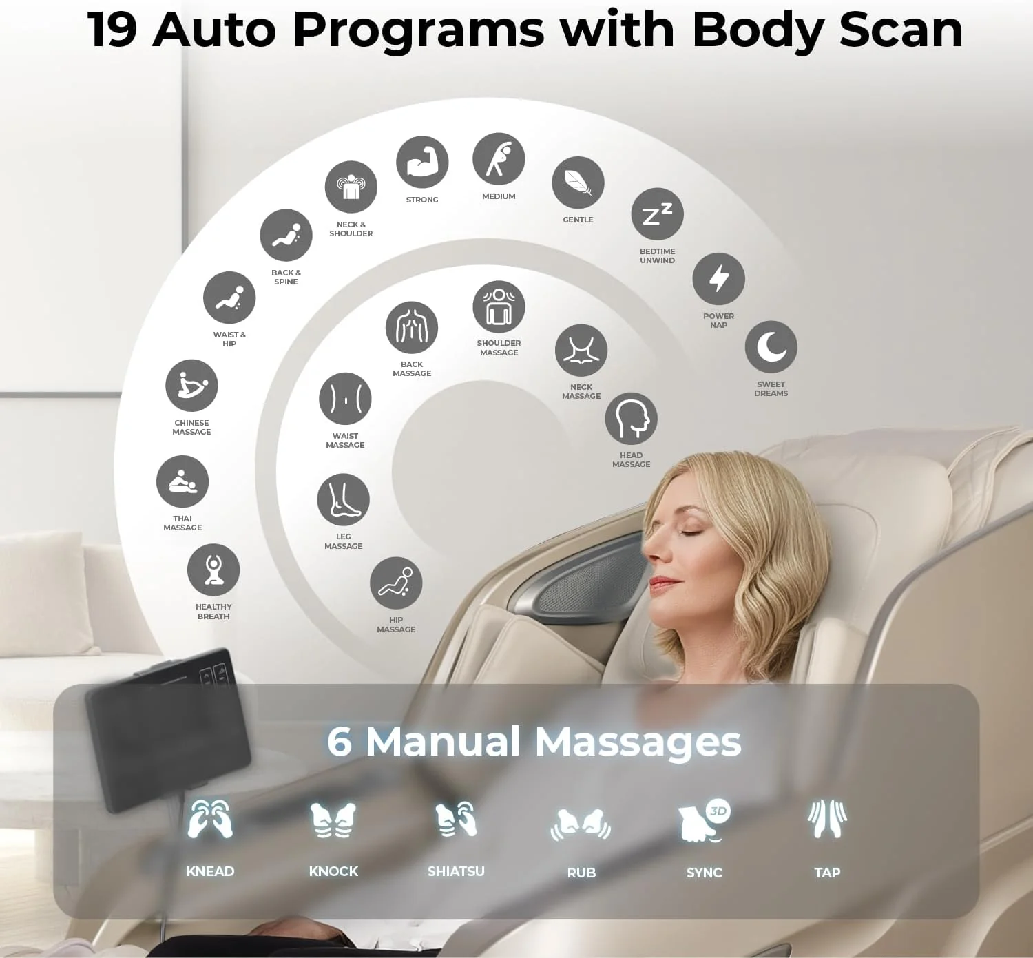 Osaki Full Body Massage Chair With 360 Rotating Footrest, Brown - 4D Achilles - Image 5