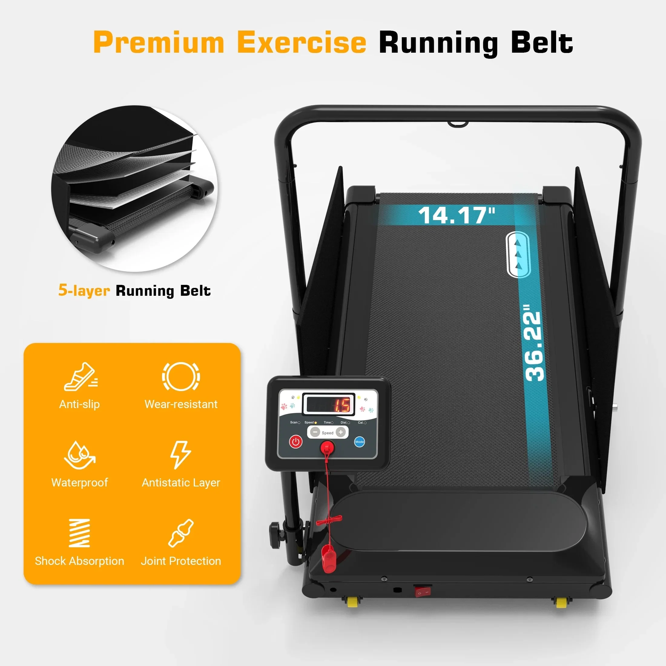 Hapycity Dog Treadmill 265LB Capacity With LCD Display And Remote - Image 3