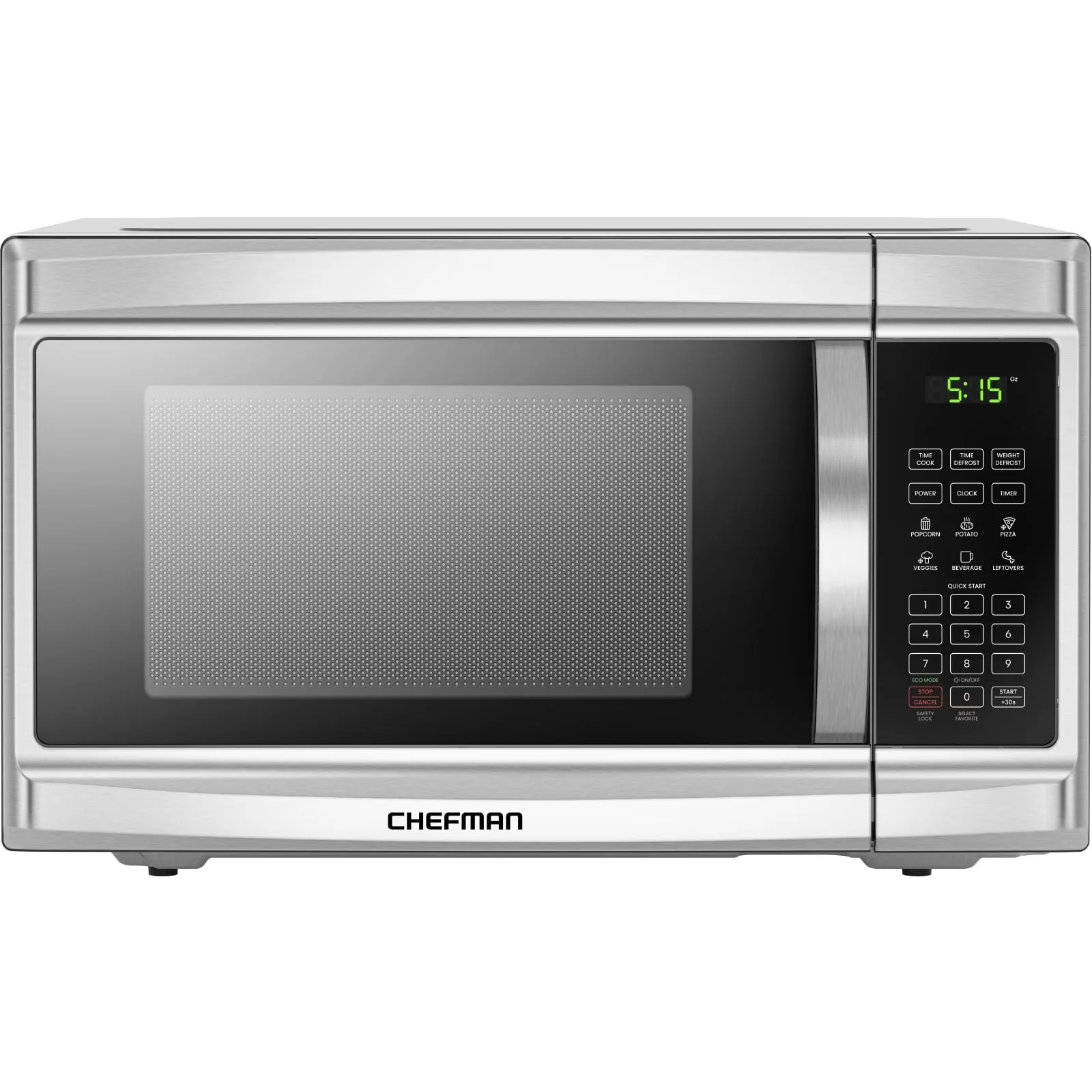 Chefman Countertop Microwave Oven, 0.9 Cu Ft, 900 Watts, Stainless Steel - CRJ55-SS-9 - Image 3