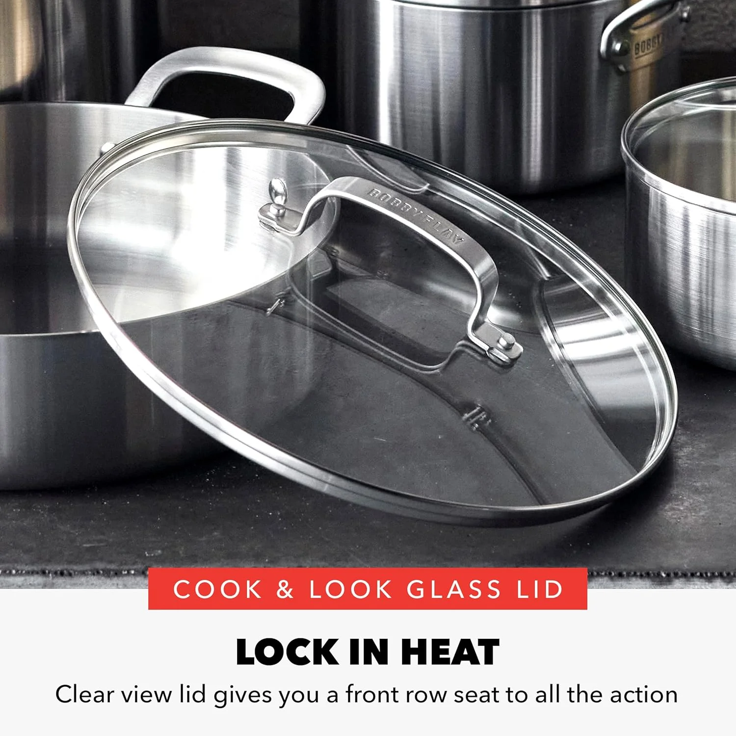 GreenPan x Bobby Flay 10 Piece Stainless Steel Tri-Ply Cookware Set - 8QT Stockpot - Image 7