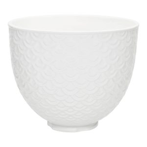 KitchenAid 5 Qt. Mermaid Lace Ceramic Bowl White