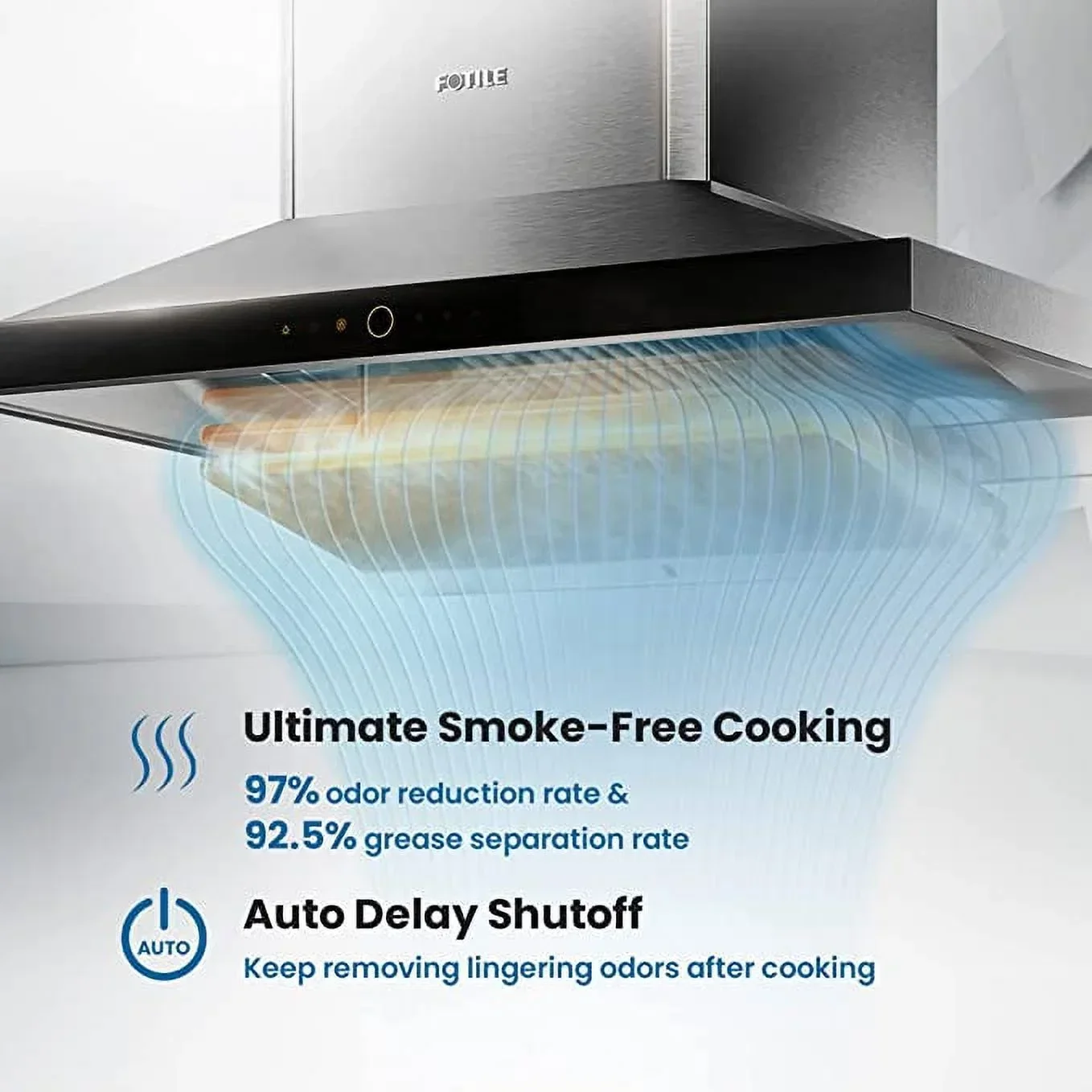FOTILE Wall Mount Range Hood, 36 inch, 1000 CFM, Stainless Steel - Perimeter Vent Series - Image 3