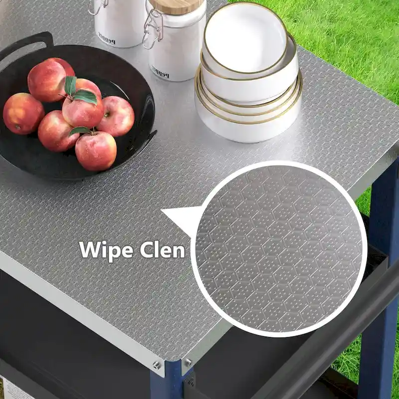 Portable Kitchen Island Grill Cart for Patios - Image 11