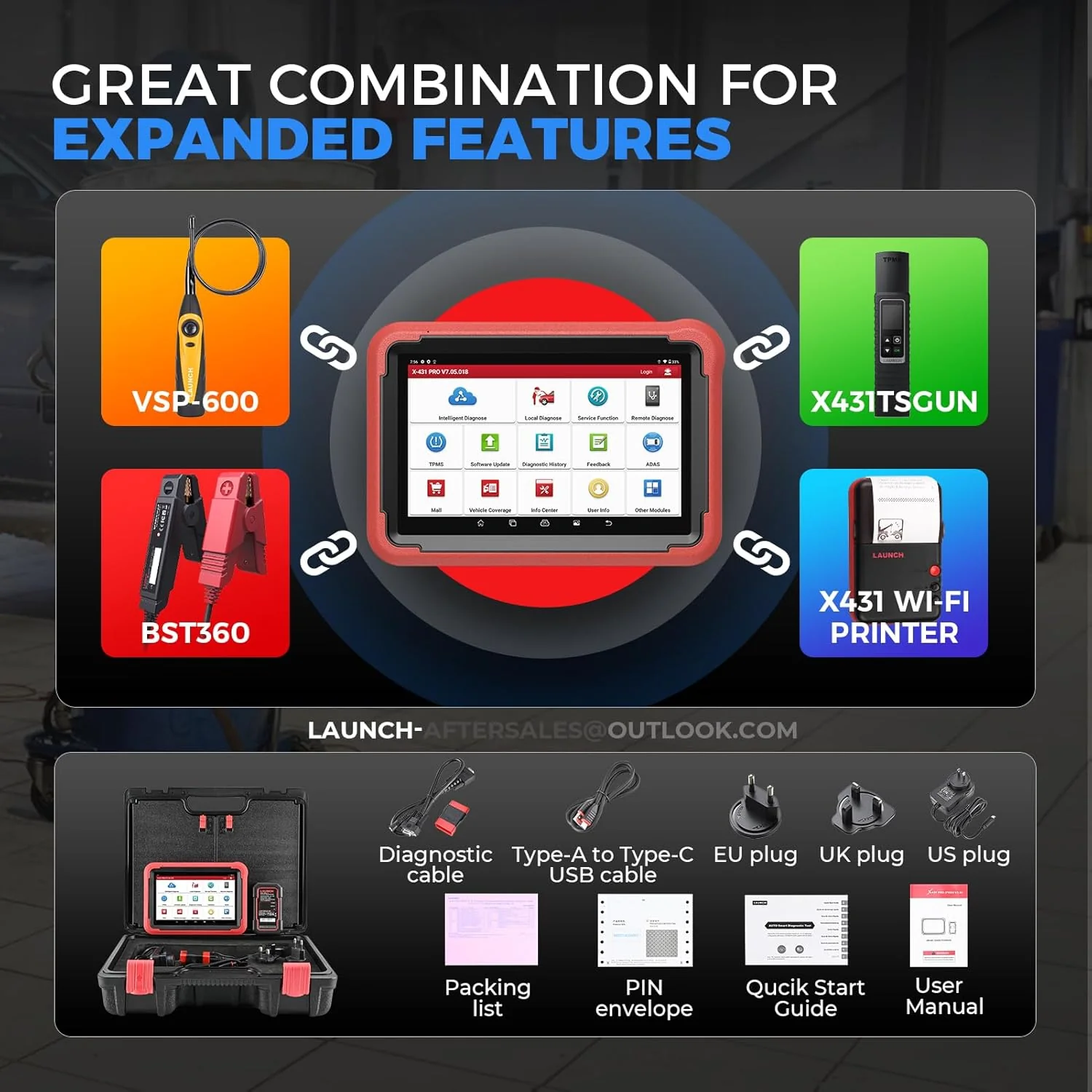 LAUNCH X431 V+ 5.0 Scan Tool with 2025 CANFD Connector, 37 Reset & OE-Level Diagnostics - Image 5