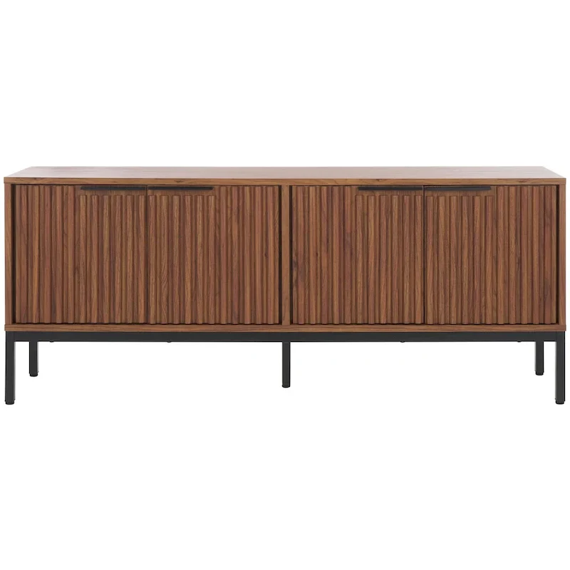 SAFAVIEH Deandra 4-Door Media Stand for Entertainment - Accommodates Up to 65-Inch Flat Screen TV - Dimensions: 60.8" W x 17.7" D x 24.6" H - Image 3