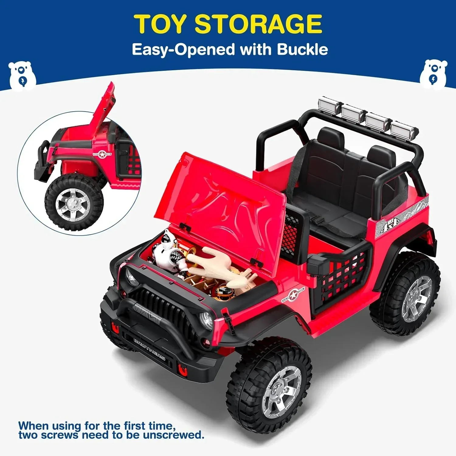L8 Ride On Car 2 Seater 12V Kids Electric Car Remote Control 4-Wheel Suspension Bluetooth Speaker - Image 34