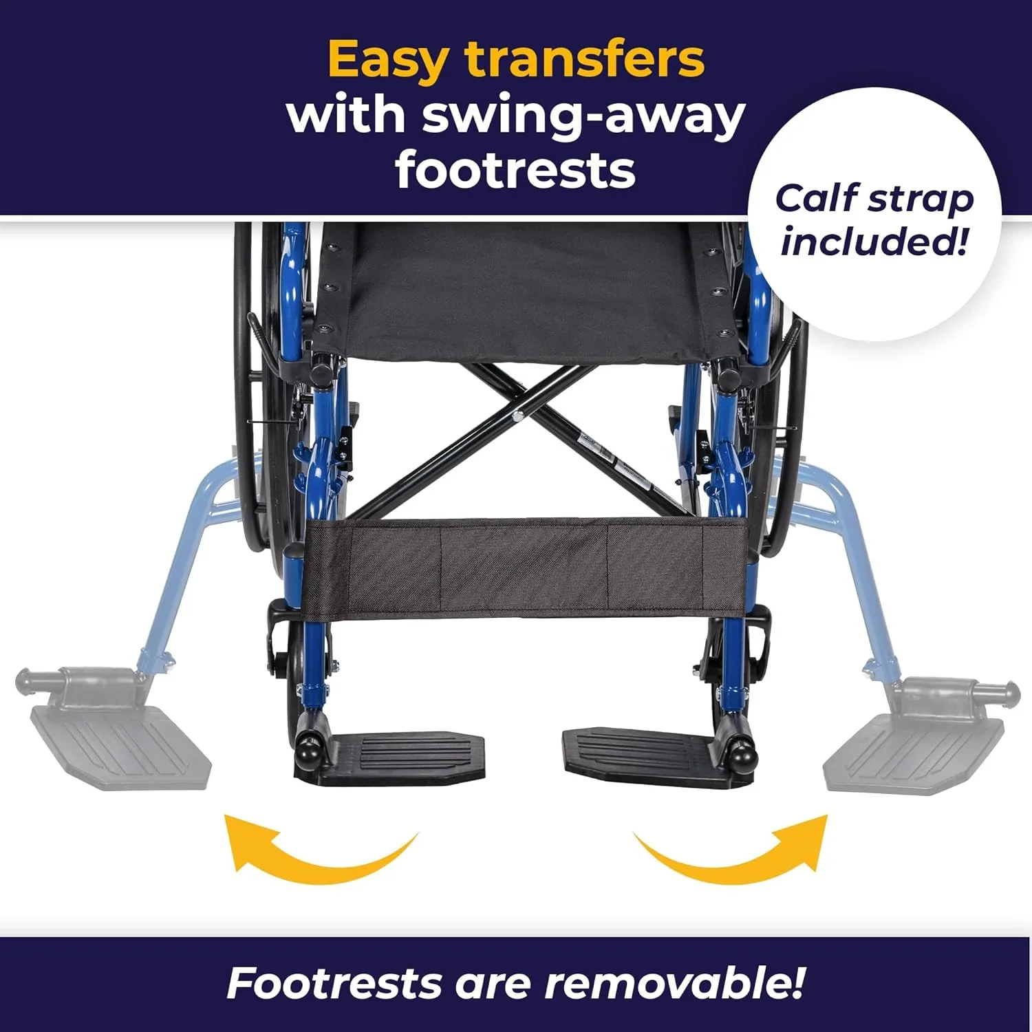 Blue Racing-Style Wheelchair With Swing-Away Footrests, 18 Inches - 530-1-G - Image 5
