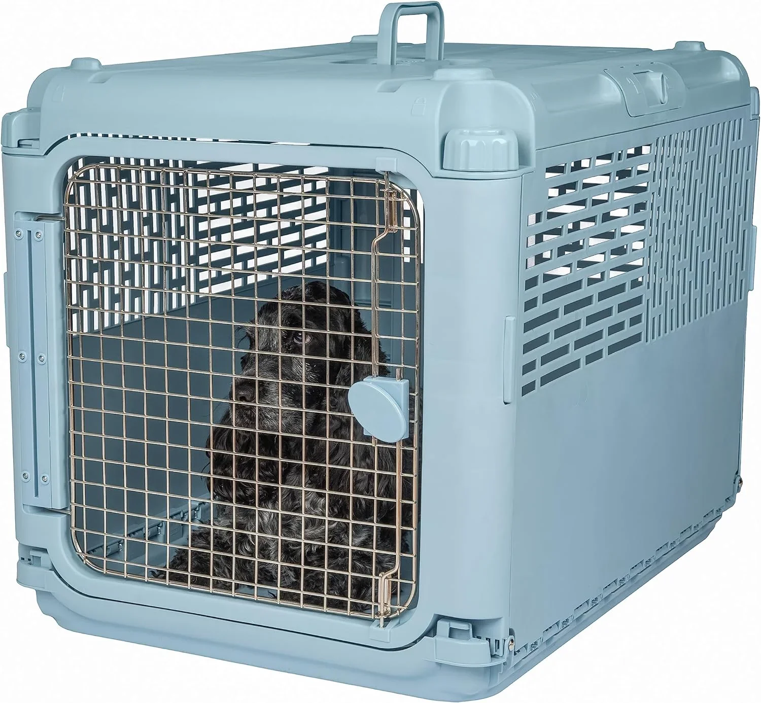 SportPet Designs Plastic Airline Approved Rolling Dog Kennel With Wire Door, XXX-Large, Gray, 48in L x 32in W x 36in H - Image 22