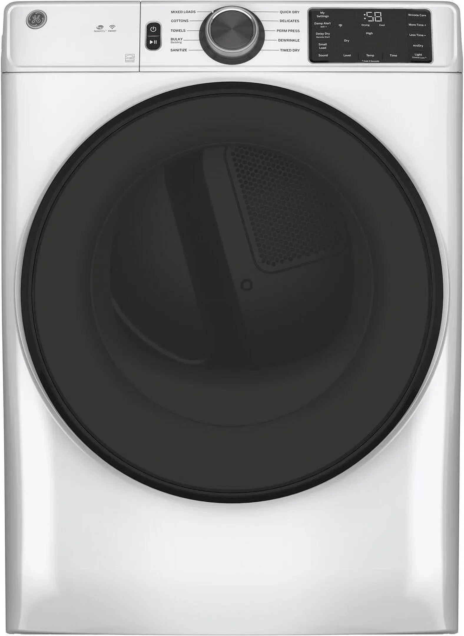 GE Smart Electric Dryer, 7.8 cu. ft. Capacity With Sanitize Cycle - Long Vent