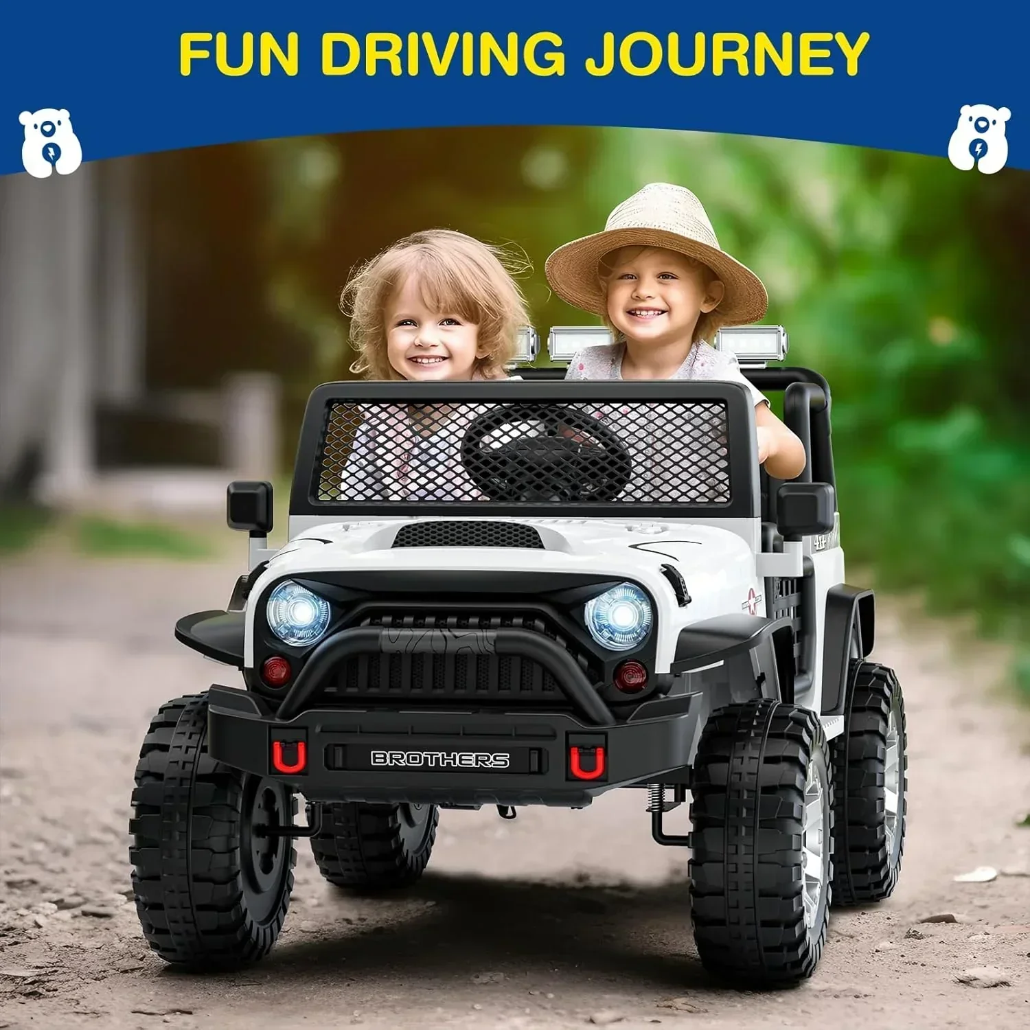 L8 Ride On Car 2 Seater 12V Kids Electric Car Remote Control 4-Wheel Suspension Bluetooth Speaker - Image 44