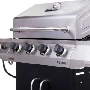 Char-Broil 4 Burner Propane Gas Grill With Cabinet, Silver/Black - 463353021