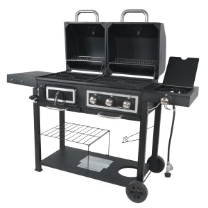 Dual Fuel Gas And Charcoal Combo Grill, Black With Stainless - GBC1793W